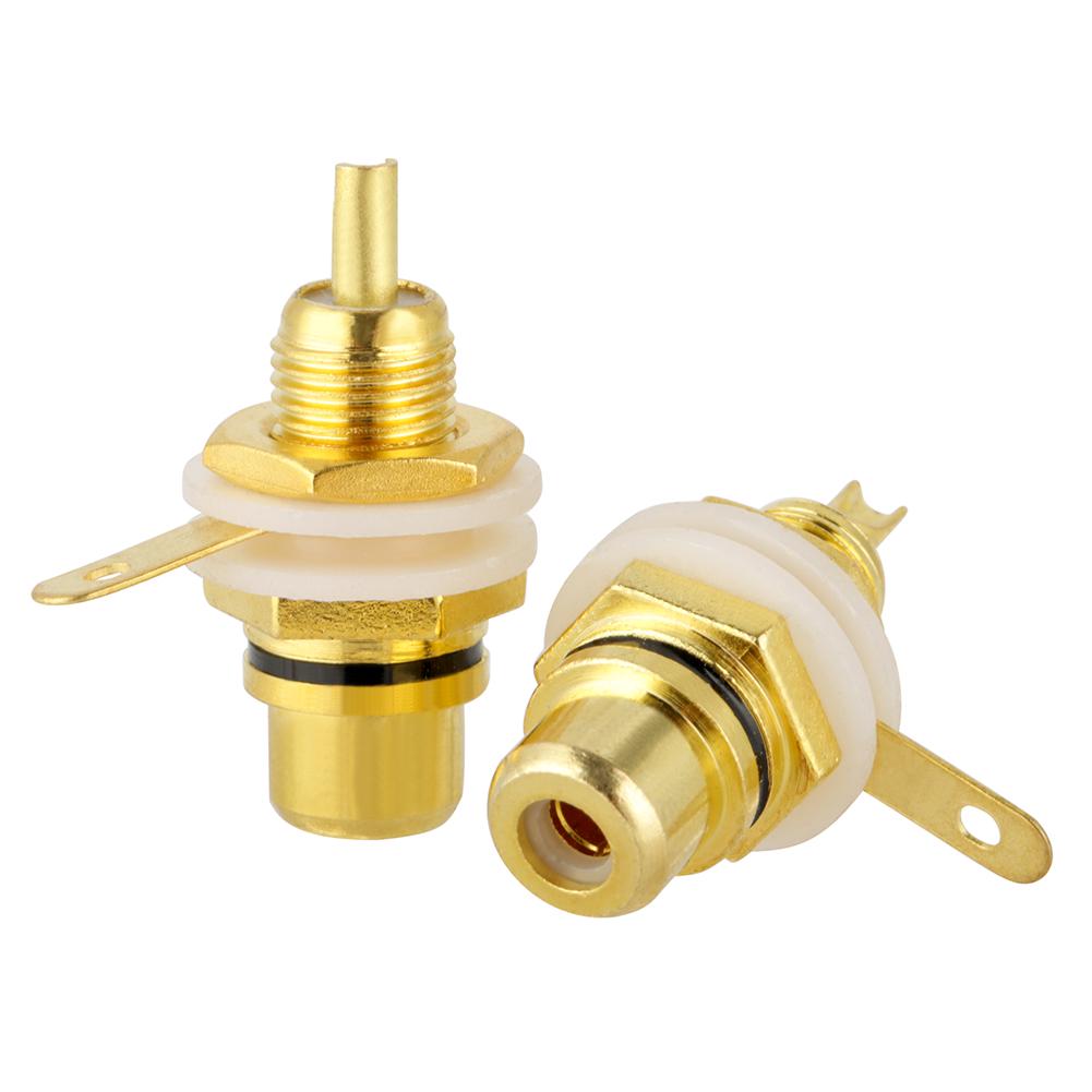 10pcs Gold Plated RCA Jack Terminal Female Socket HIFI Audio Connector (Black)
