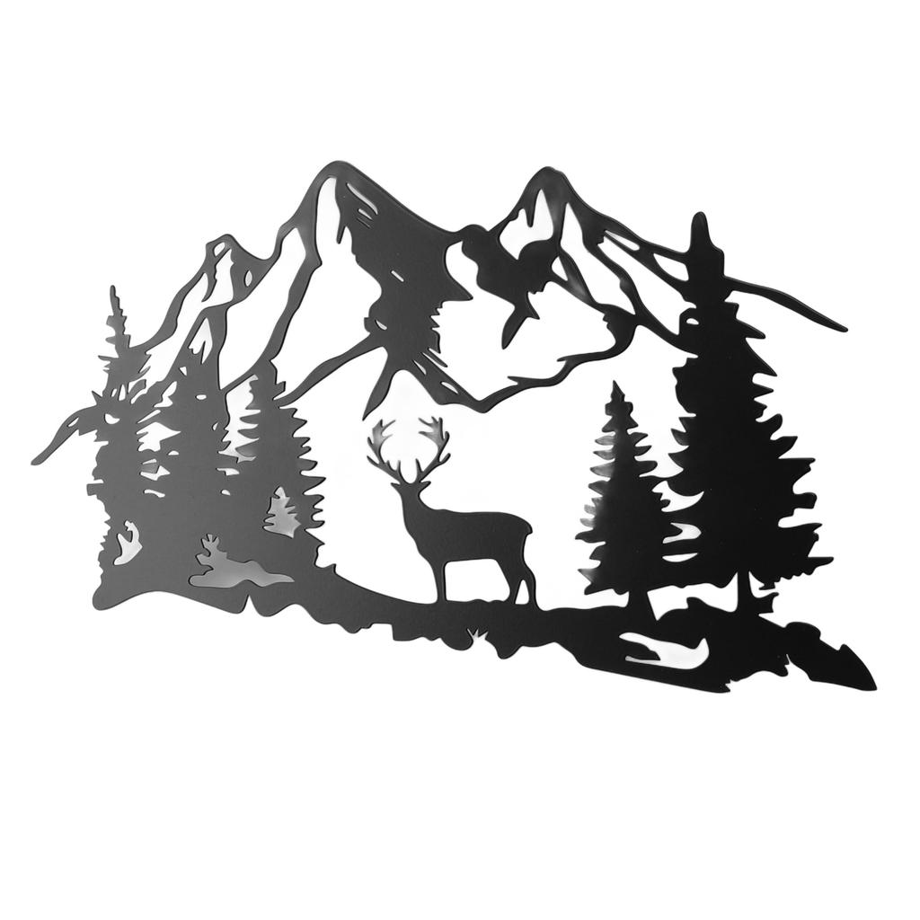 Metal Deer Wall Art Rustic Lifelike Mountain Forest Deer Wall Decor for Bedroom Living Room