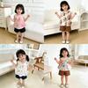Summer Kids Twopiece Outfit With Floral Pattern Soft Fabric