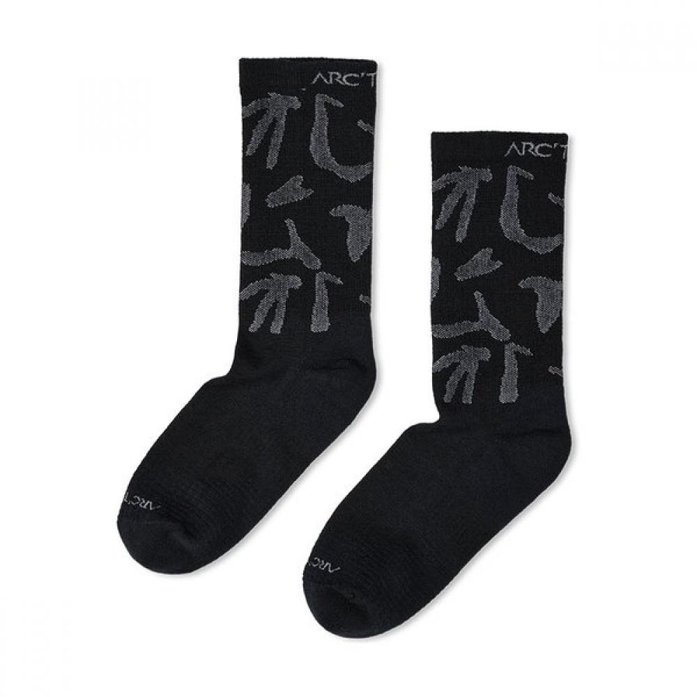 Arcteryx Ss26 Merino Wool Grotto Mid Socks Aeqsu10461 BLACK/GRAPHITE/SM