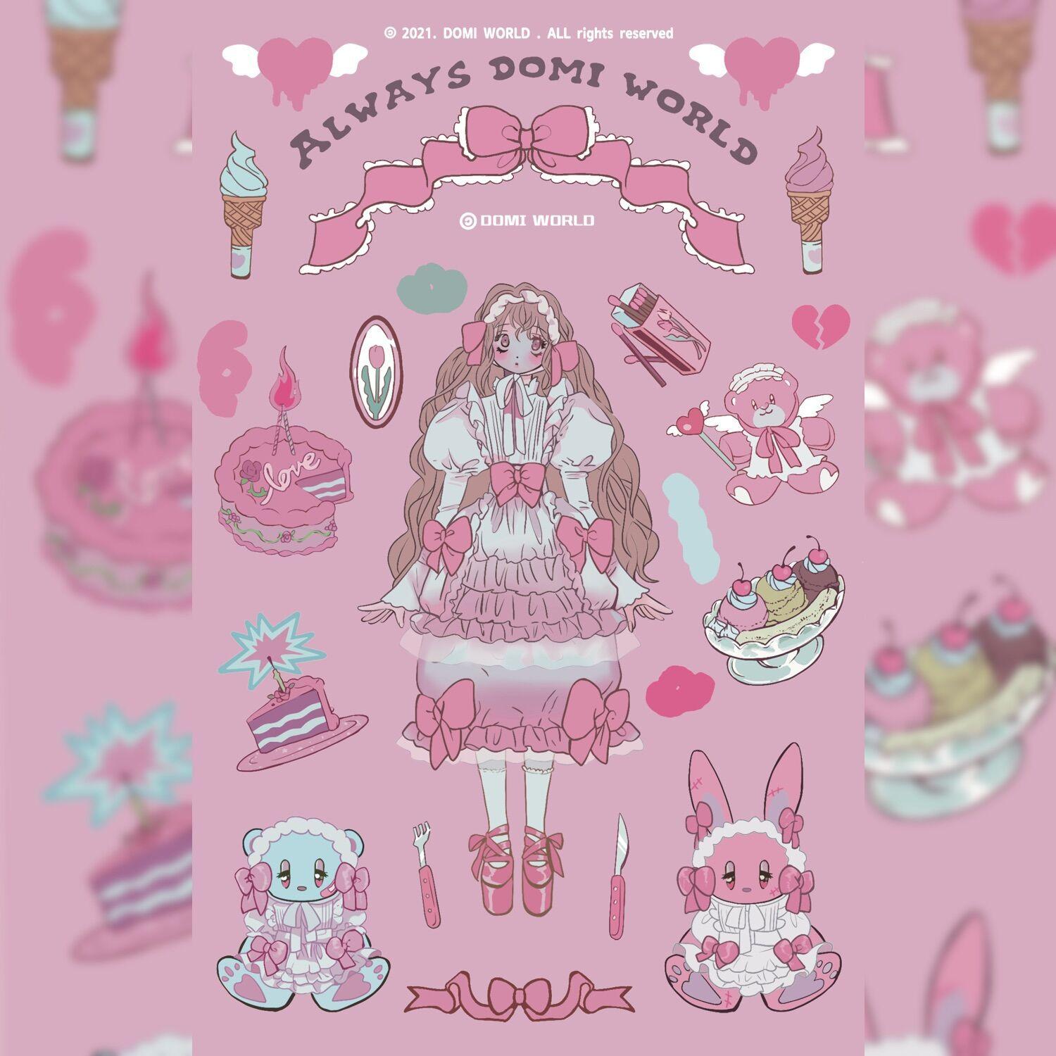 

Корейские популярные наклейки с персонажами Sweet Asia Wind Ins Korean Anime Girl Handbook Material Goo Card Stickers