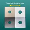 Square Detachable Cable Hole Cover Plate – Adhesive Decorative Wall Plug with Buckle for TV.