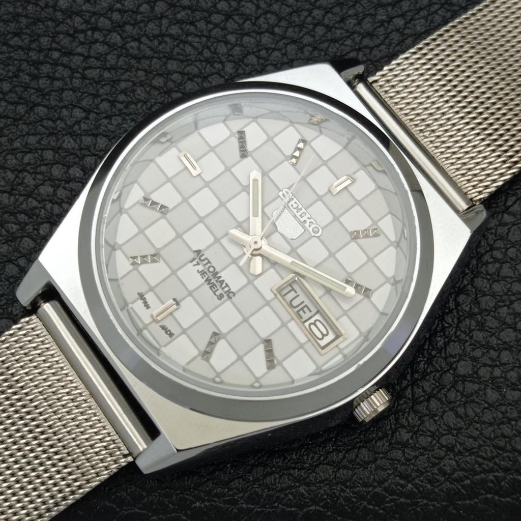 JAPAN SEIKO 5 AUTOMATIC MENS 6309A REFURBISHED WHITE COLOR DIAL WATCH A440269-4 Sk-a440269