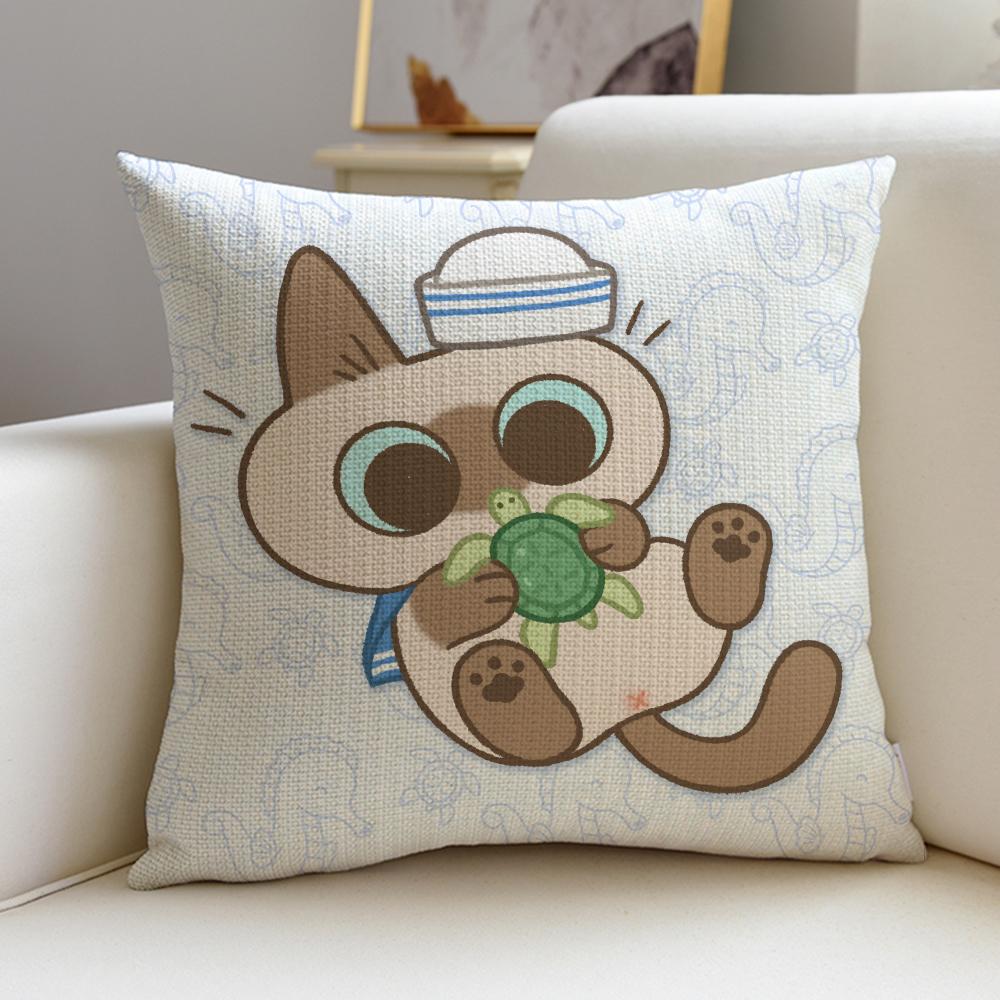 Elegant SSiamese LipuS Cushion Cover Breathable and Skinfriendly Linen Pillowcase Square Removable and Washable Cushion