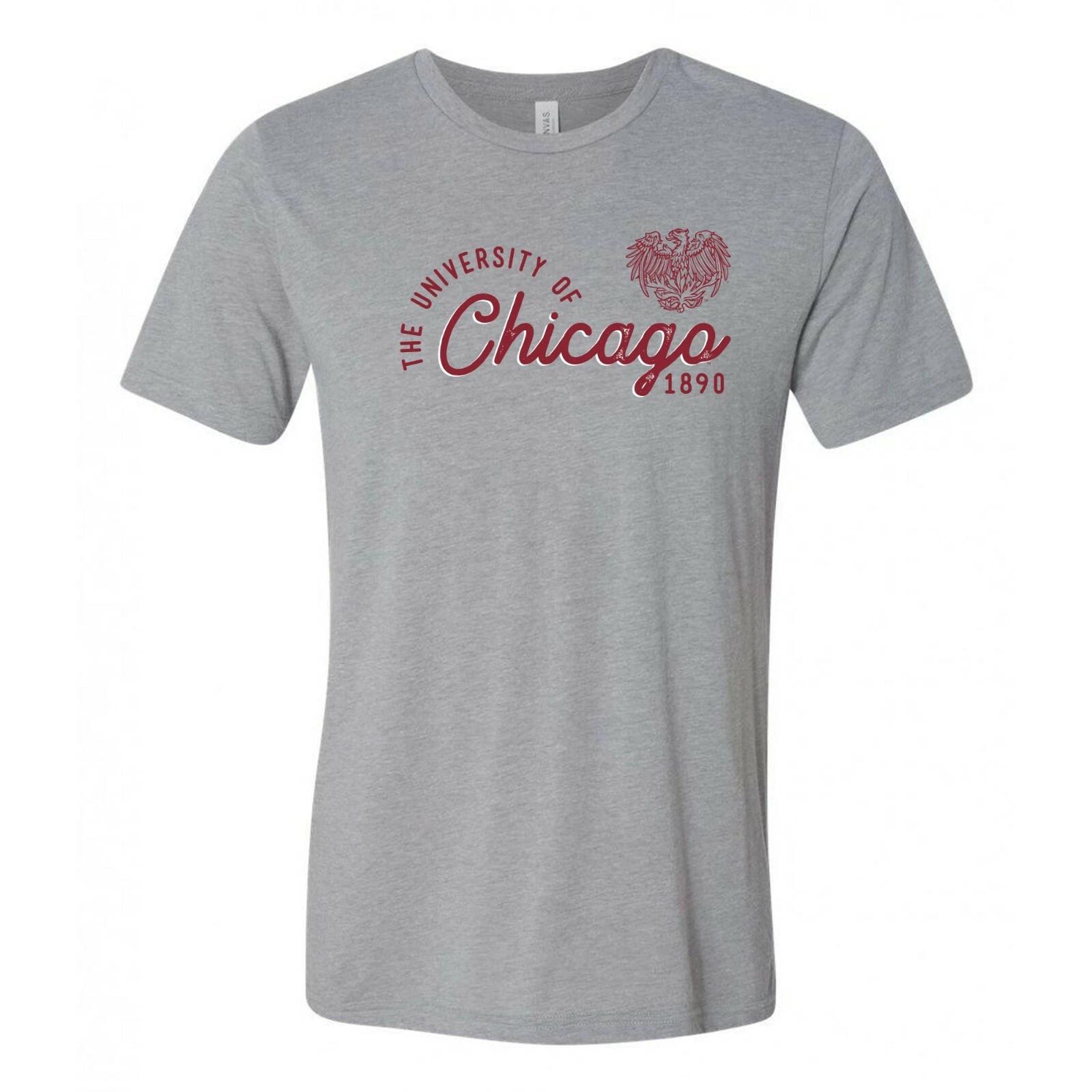 UChicago Maroons Sunshine Script Canvas Triblend Shirt - Athletic Grey 3XL