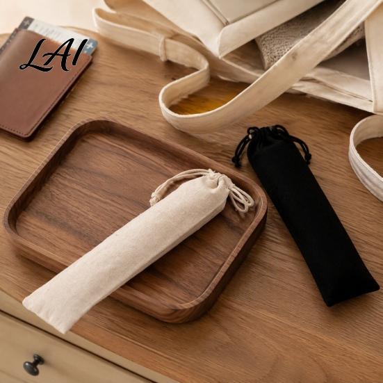 Portable Cutlery Storage for Picnic Drawstring Bag Reusable Utensil Pouch Washable Eco Friendly Travel Organizer Chopsticks Spoons And Straws Holder