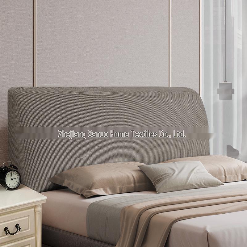Nordic Style Elastic Bed Head Cover - Full, Removable, Washable, Solid Color, Soft, Dust-Proof Cover