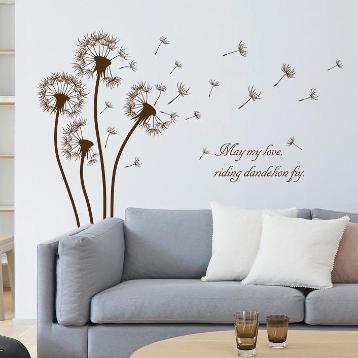 Self-adhesive Dandelion Wallpaper for Living Room and Bedroom - Cover Ugly Walls with Warm Decorative Stickers.