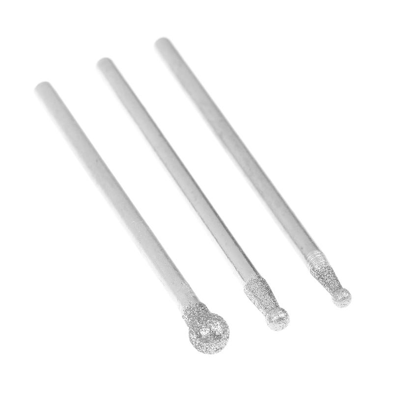 0,5 mm-8 mm Diamant Rund Entgraten Schleifen Bohrer Schleifkopf 2,35 mm Schaft Schnitzen Präzisionsschnitzwerkzeug Elektro-Schleifer Teile