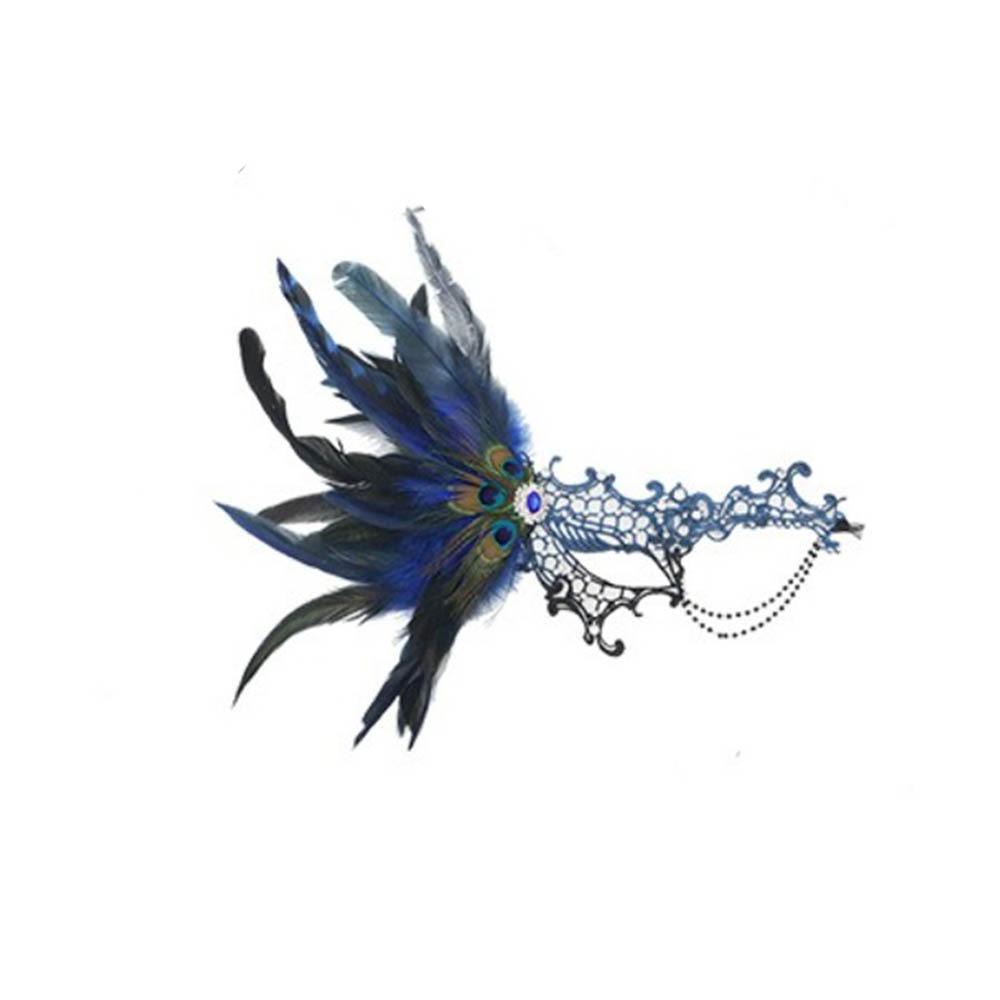 

Косплей Маска на пол-лица Кружевная Маска Маска для вечеринки на Хэллоуин Праздничные аксессуары для костюма синий/чёрный