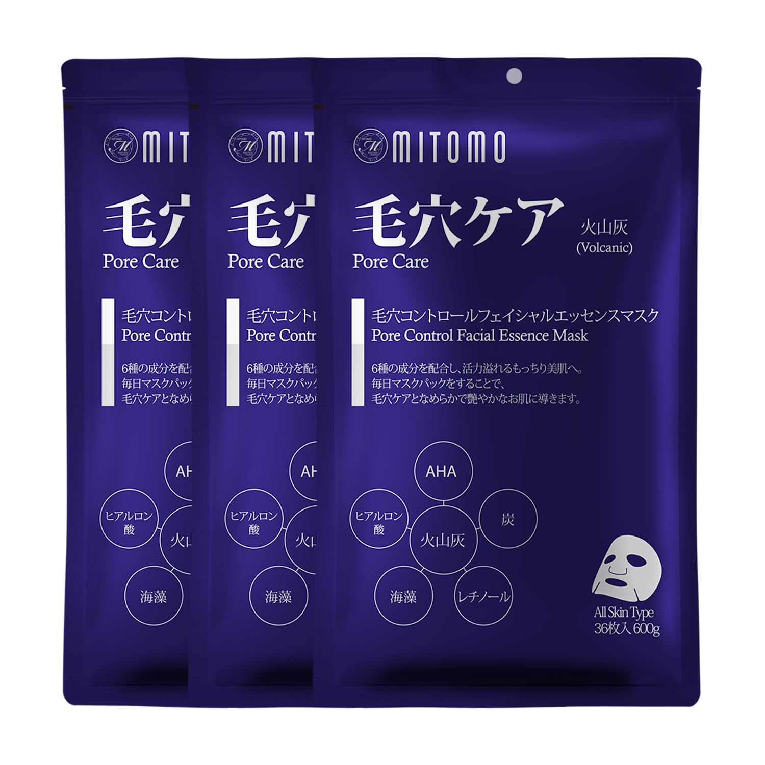 

MITOMO Сделано в Японии Тканевая маска для ухода за порами Beauty Sheet Mask Pieces Skin Care Moisturizing Mask Pack Mask/36 x3/Serum/Beauty [MTSA00101-E-3x003]