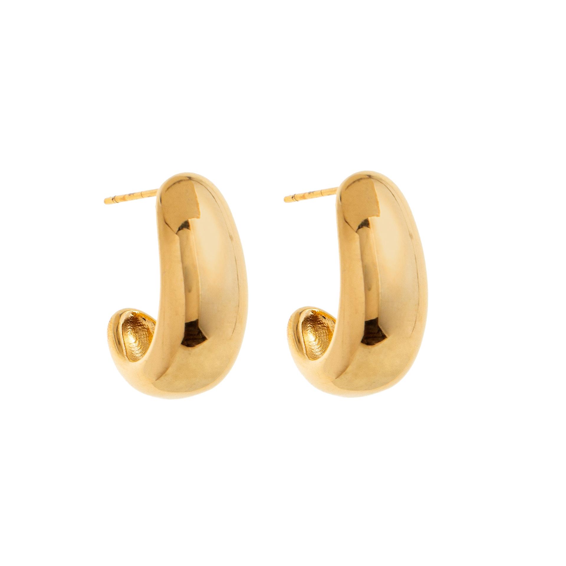 18K Gold-Plated European & American Zircon Stud Earrings - Irregular Design, INS-Inspired, Elegant & Durable.