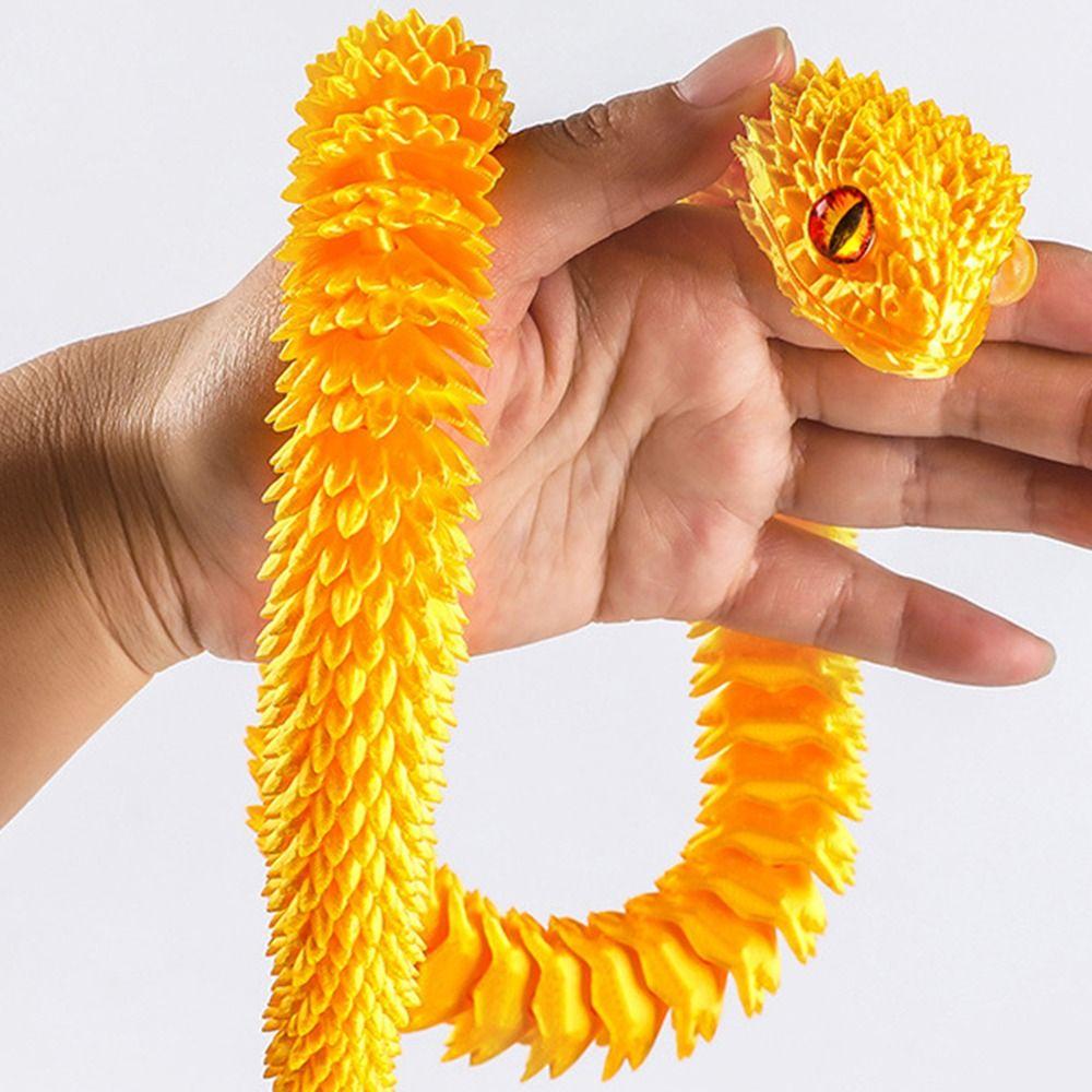 30/45/60cm 3D Printed Snake Toy Multicolor Animal Simulation Model Car Decoration