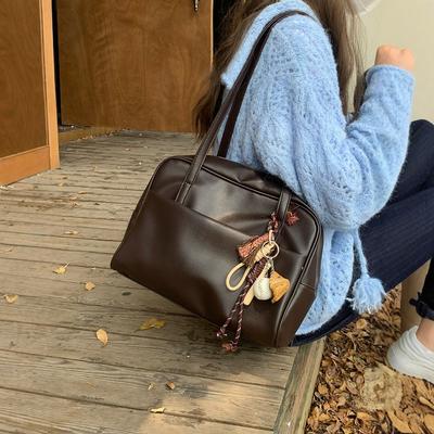 Borsa da donna a spalla singola di grande capacità in stile coreano, versatile borsa a mano vintage da ascella, nuova arrivo autunno 2025
