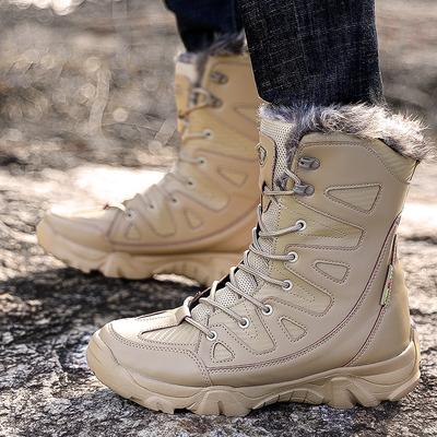 Stivali militari uomo taglia grande outdoor velluto caldo alti stivali da combattimento moda invernale stivali antivento neve stivali da alpinismo