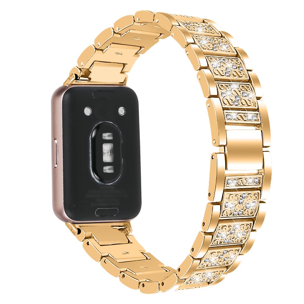 For Samsung Galaxy Fit3 SM-R390 Strap Replacement Shiny Rhinestone Metal Smart Watch Band