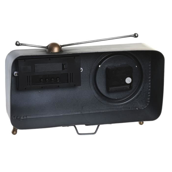 Horloge de table - Vintage - 33 x 11,5 x 26 cm - Gris Cuivre - 2 unités - Métal