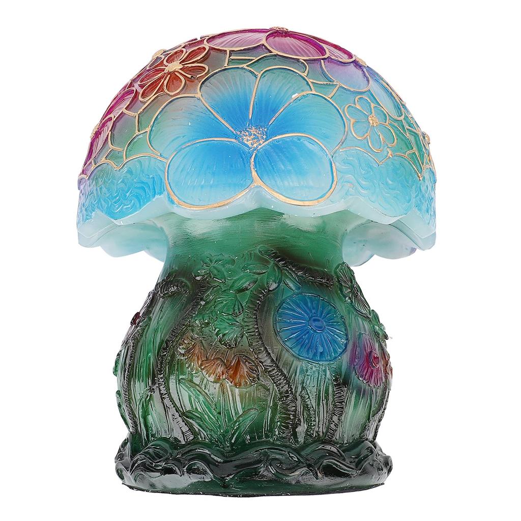 LED Mushroom Table Lamp Vintage Retro Painting Table Lamp Bohemian Resin Decorative Bedside Lamp