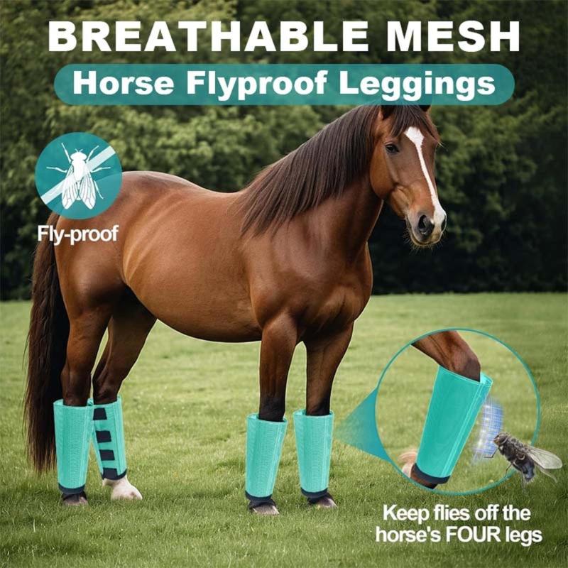 Horse Fly Leggings Breathable Plastic Meshes Horse Leg Wraps for Mosquitoes Bites Proof Cycling Leg Fly Boot