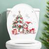 Santa Claus PVC Toilet Sticker - Self-Adhesive Christmas Bathroom Decoration (Model AFC8507)