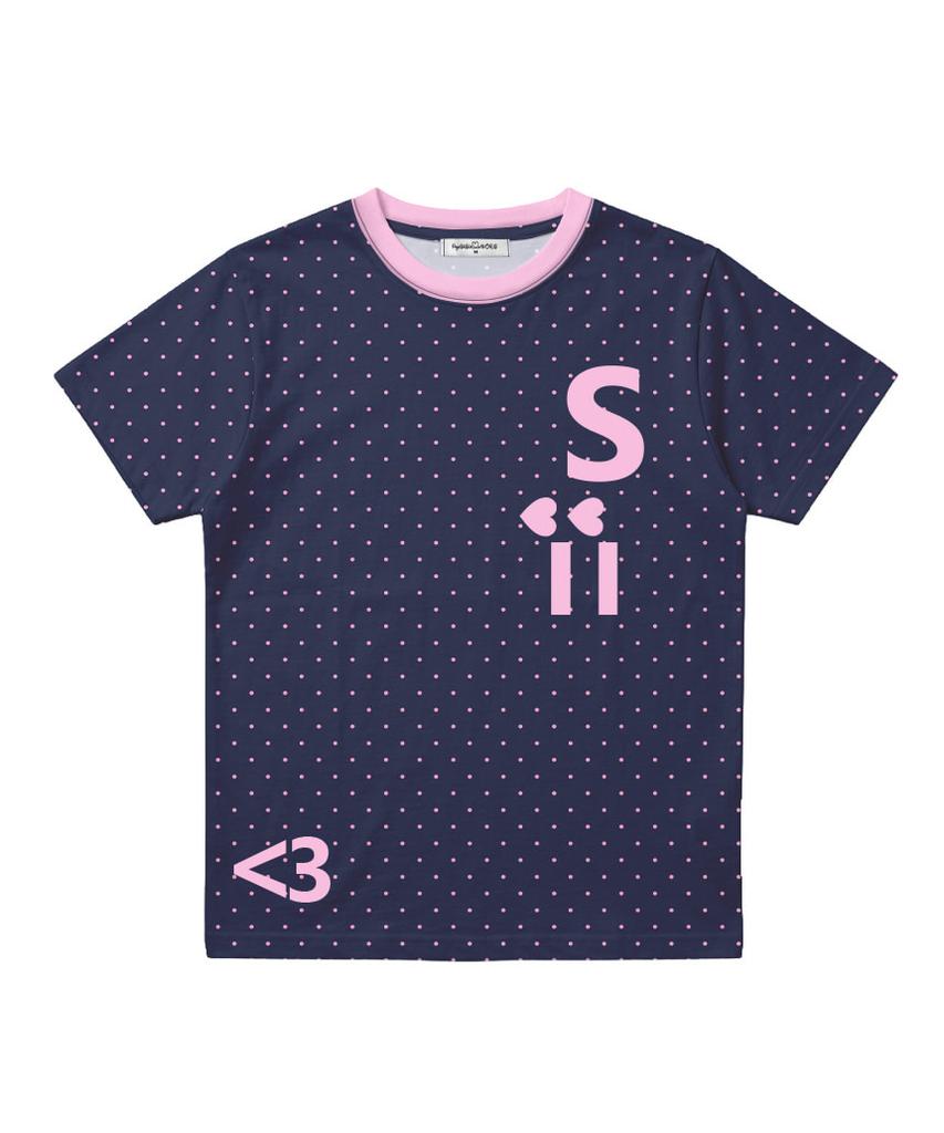 PAGESIISII Heart Sisi Print Dot Standard Fit Short Sleeve T-Shirt Light Pink