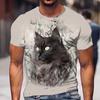 Animal Cat Print Men's T-shirt Harajuku Cute Loose Short-sleeved Tops Fashion Simple T Shirt Oversized Men Women Unisex Clothing