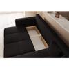 PEDRO Reversible corner sofa - 4 places - Convertible sofa with box - Velvet fabric - Anthracite