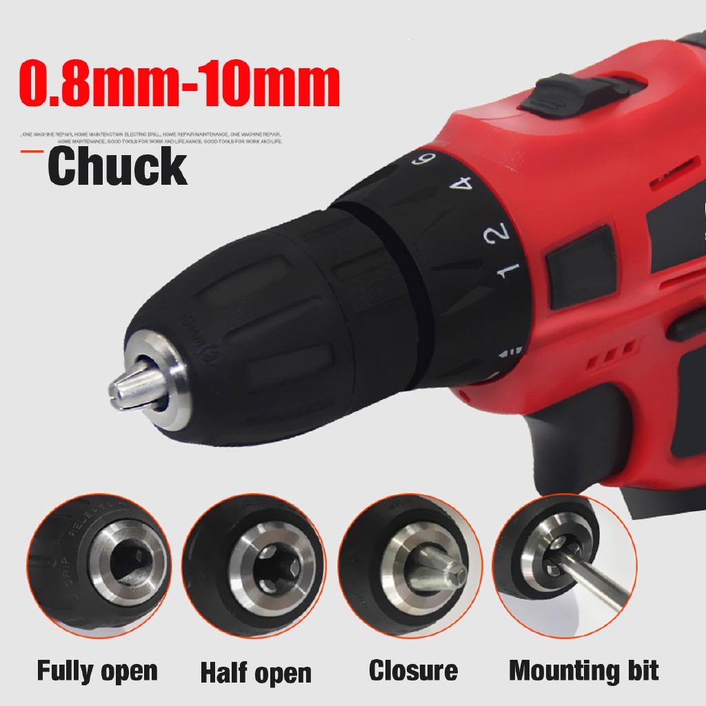 12V Electric Cordless Drill Screwdriver Hand Drill 2 Speed 18+1 Torque Adjustment Li-Ion Battery Rechargeable Power Tool