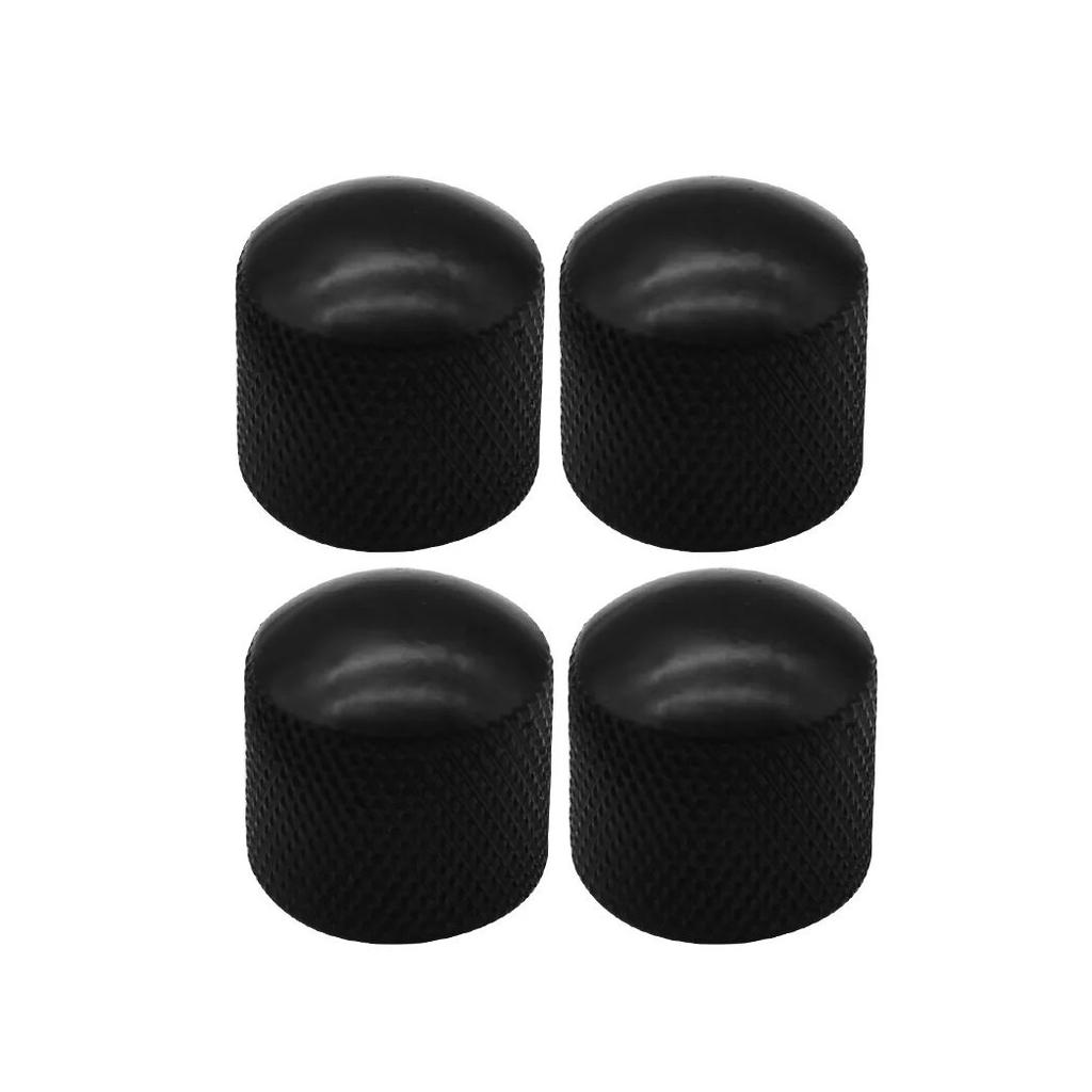 FLEOR 4pcs Bass Guitar Volume Tone Control Knobs Metal Dome Knobs Chrome /Black/Gold Choose