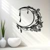 Bohemian Moon Floral Metal Wall Decor Vintage Wrought Iron Fringe Weather Resistant Office Terrace Gift