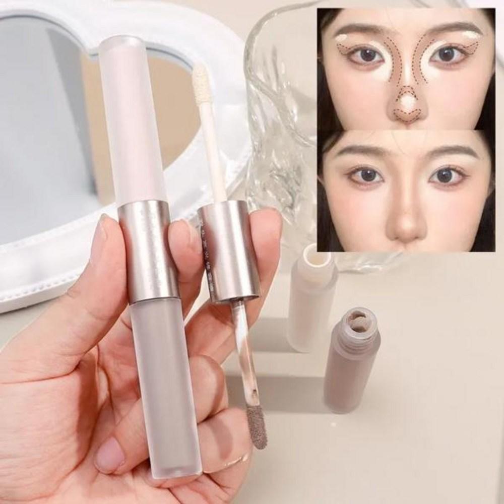 Highlighter Liquid Contouring Bronzer Stick Warm Skin Tone Brown Nose Shadow Contour Matte Face Makeup 2 in 1, 01 Highlighter