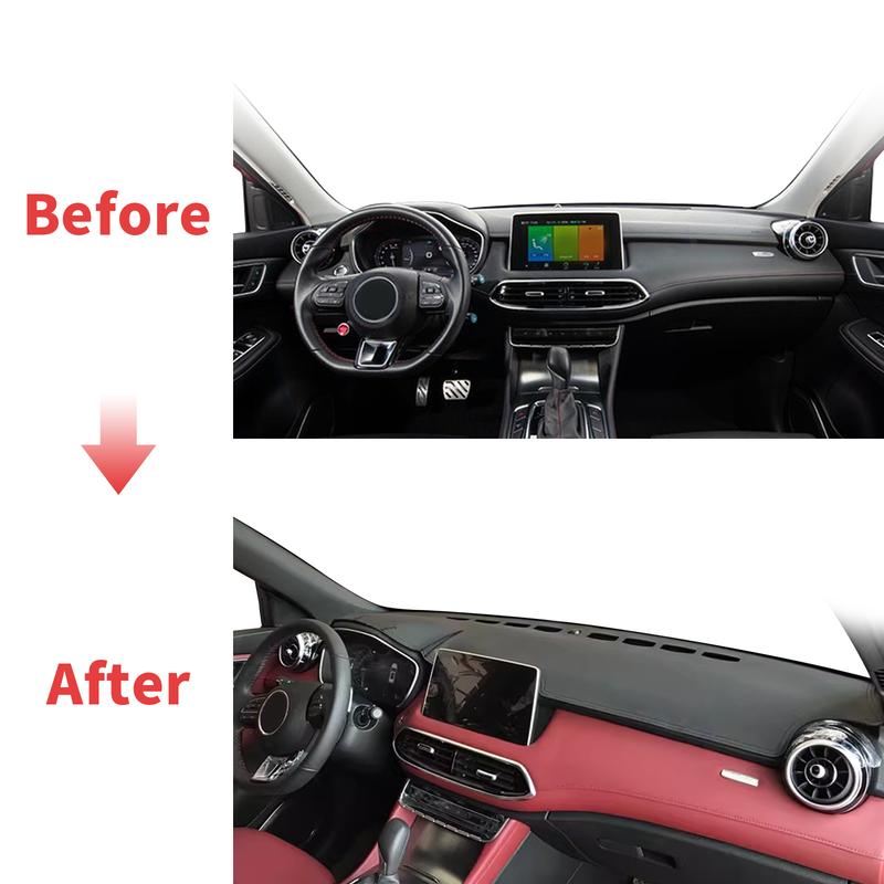 Fit for MG HS EHS 2018- PHEV Dashmat Dashboard Cover Pad Protective Carpet DashMat Sunshade Car Accessories Leather