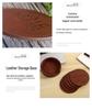 Round Double-Sided Leather Tea Coaster with Heat Insulation