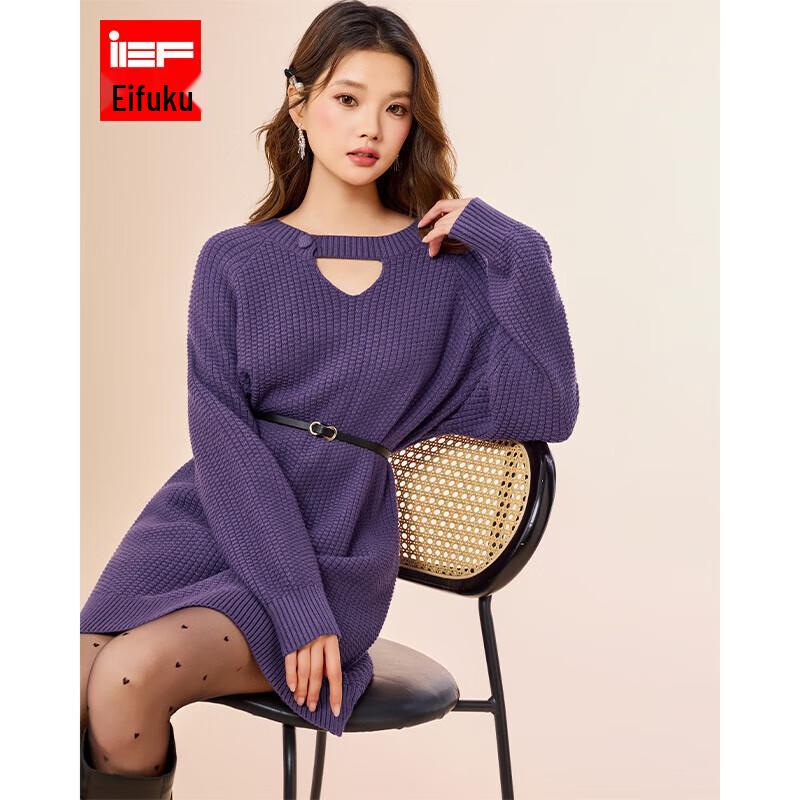 

IEF Aiyifu Women s Elegant Knitted Long Sleeve Dress One Size