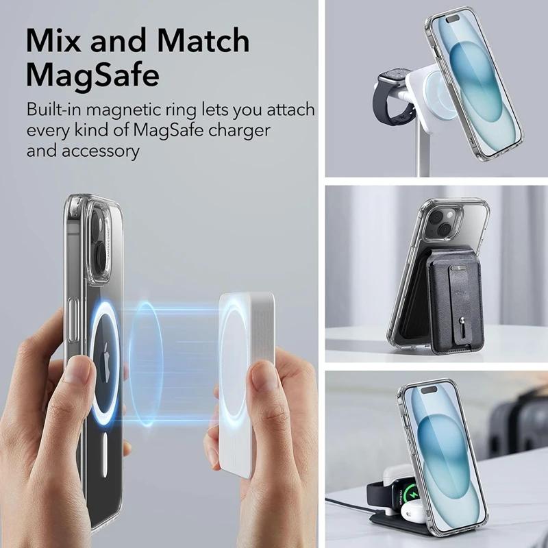 Luxury Clear Magnetic Case For MagSafe For iPhone 16 Pro Max 16 Plus Case With Camera Touch Buttons Case Wireless Charging Cover
