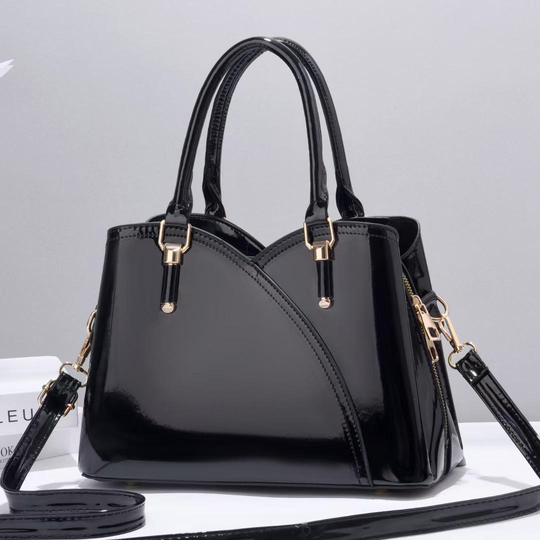 

Новая женская сумка, модная яркая кожаная текстурированная женская сумка через плечо через плечо чёрный