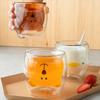 Tasse en verre double couche en forme d'ours mignon, chat de dessin animé, chien, tasse en verre transparent résistant à la chaleur, tasse à café au lait, tasses à jus, à bière