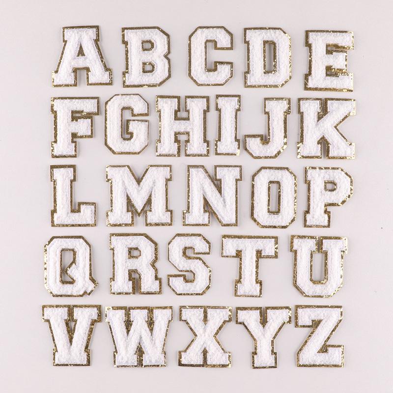 Phnom Penh Towel Embroidery 5.5 Cm English Letter Self-Adhesive Chenille Badge Sticker Clothing Accessories Embroidery Cloth Sticker