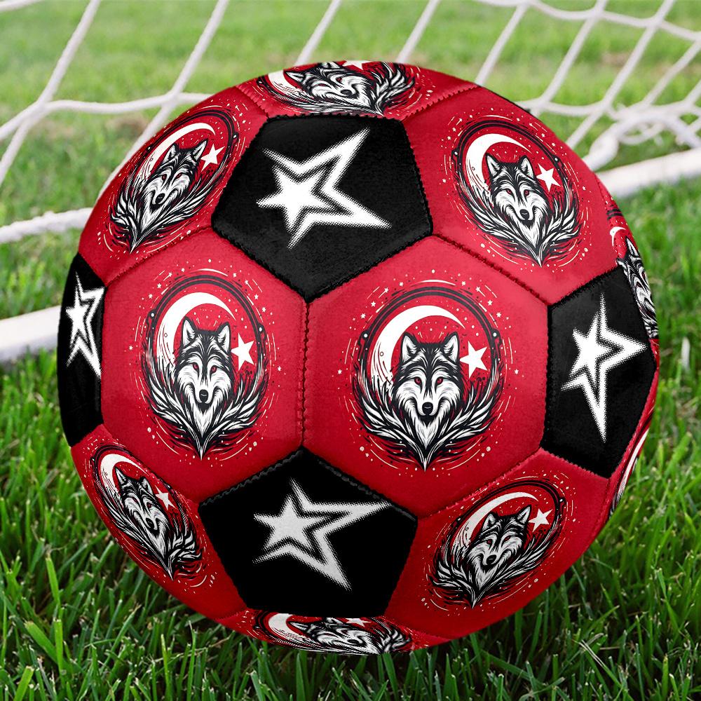 1PC Wolf Moon Star Art Symbol Soccer Ball Size 5 Football Machine Sewn Indoor/Outdoor Universal Football Gift W10