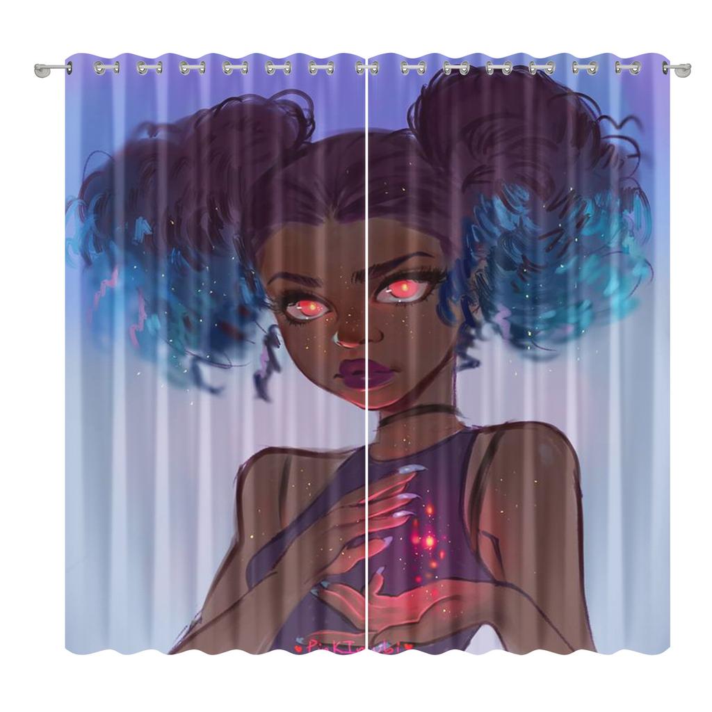 Afroamerykańska Kobieta Tkanina Zasłonowa Sypialnia Salon Balkon Zasłona Zaciemniająca Biuro Hotel Zasłona Izolacyjna