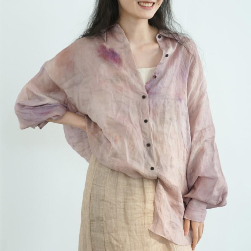 Johnature Women Vintage Shirts Tops Turn-down Collar Long Sleeve High Quality Blouses Spring Loose Shirts