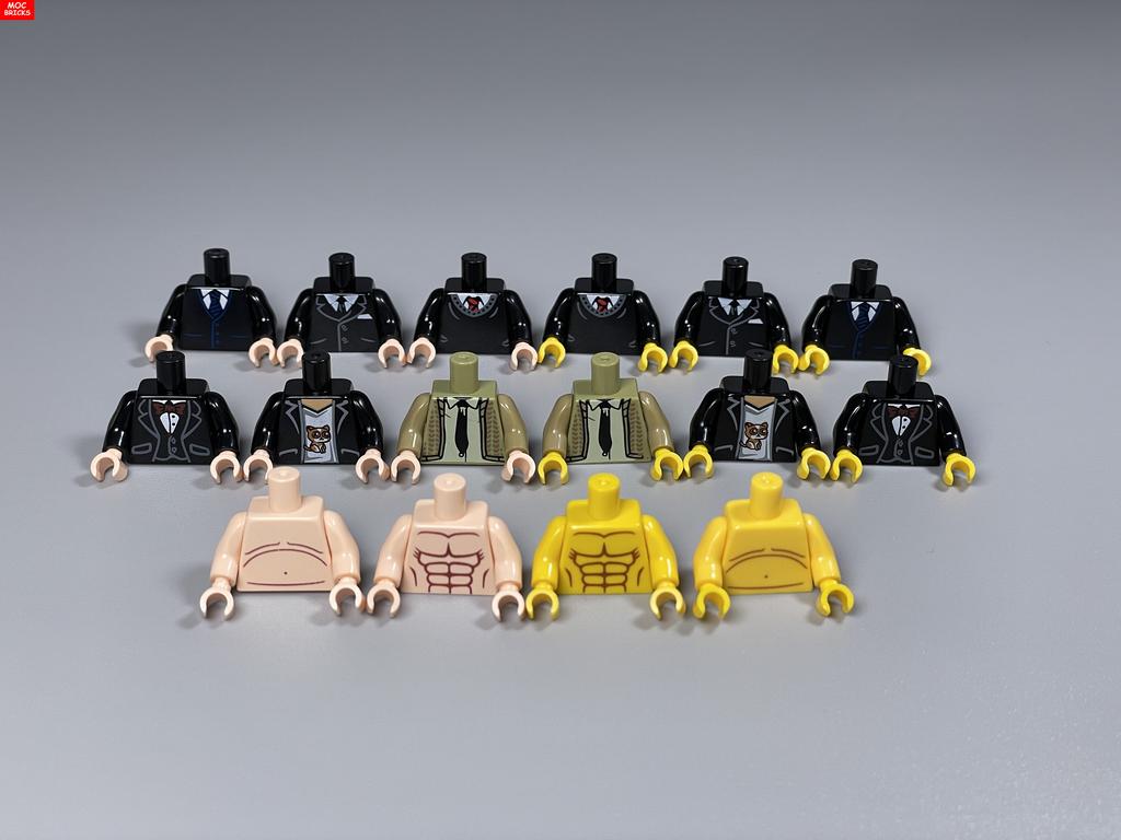 MOC Bricks Suit Series Chef Bridegroom Torso Cloth 4cm Figure Body Part Educational Building Blocks Assembled Toys Plastic Doll