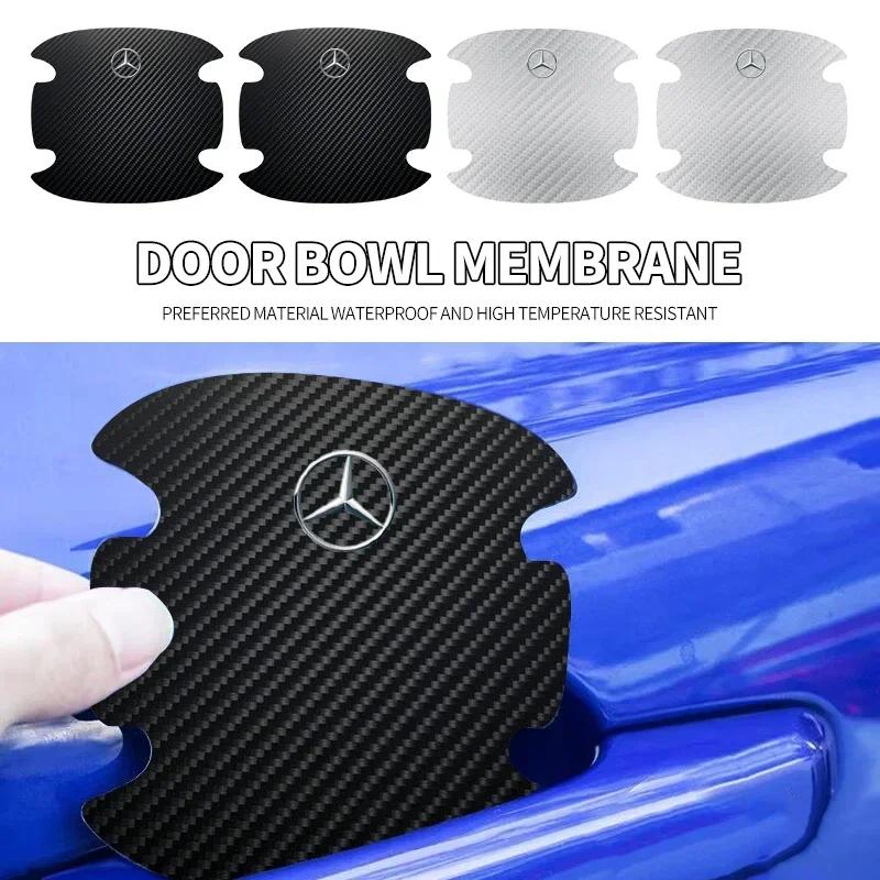 WTPEU1 For MERCEDES-BENZ AMG New 2025 4PCS Car Door Handle Protection Sticker Emblem Car Styling for Mercedes Benz A C E GLC Clase CLA