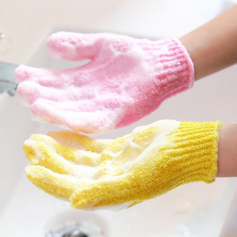 5 Pcs Shower Bath Gloves Exfoliating Wash Skin Spa Massage Scrub Body