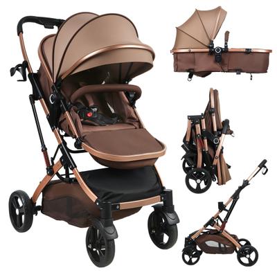 Bebek Puset 2'si 1 Arada Dönüştürülebilir Bebek, Portbebe Modlu, Ayarlanabilir Tente Ters Çevrilebilir Koltuk Katlanabilir Yenidoğan Bebek Arabası İtme Aracı, Yüksek Manzaralı Seyahat