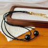 Vintage Black Spinel Natural Black Agate Commuter Collarbone Chain Neck Chain Atmosphere Necklace