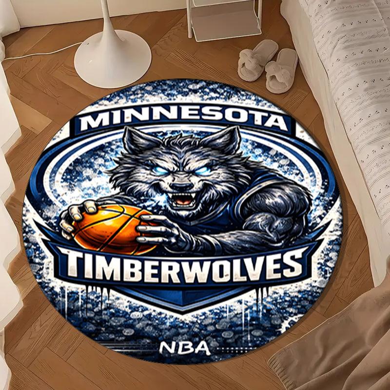 Timberwolves Logo Round mat, Anti-slip Circle Carpet Chair rug For livingroom,Bedroom, doormat home decor Gift Christmas Gifts