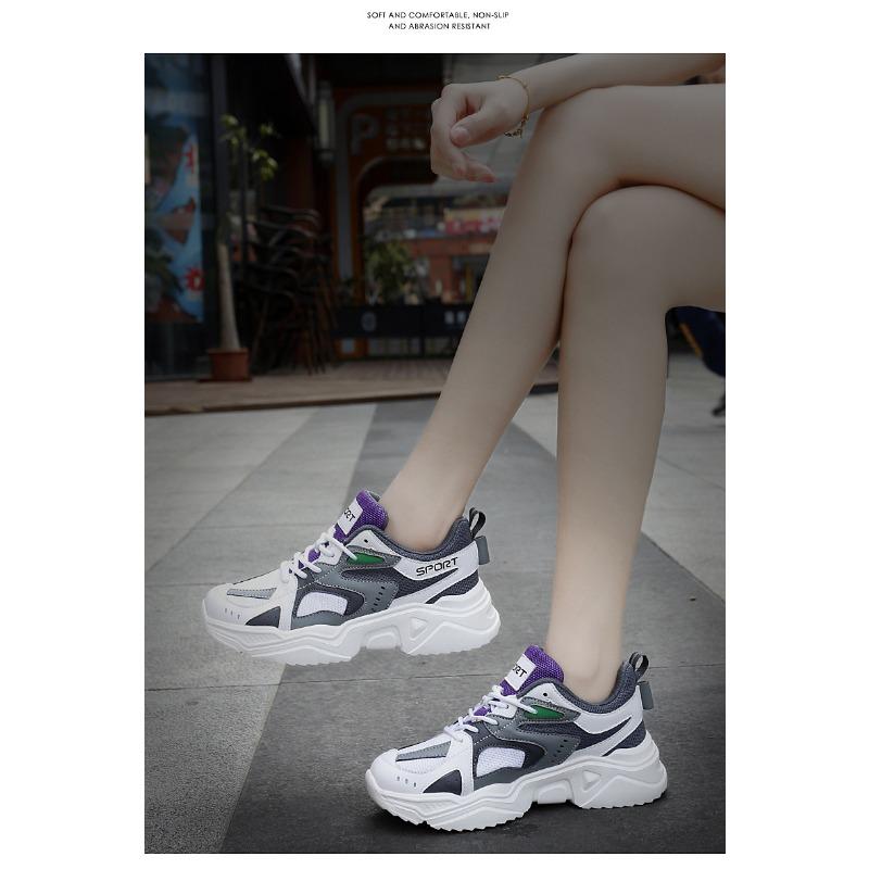 Summer Breathable Sports Shoes with Thick Sole and Increased Height for Women Breathable Small Size Women's Shoes