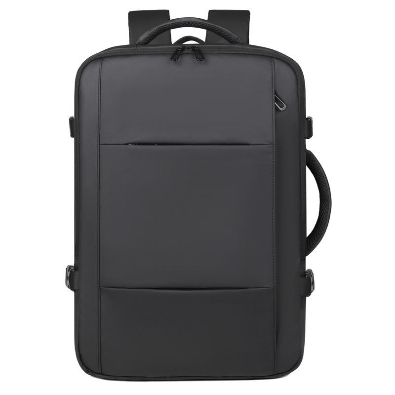 

Расширяемая дорожная сумка большой вместимости Мужская многофункциональная деловая сумка Можно закрепить на ручке тележки Портативный рюкзак чёрный