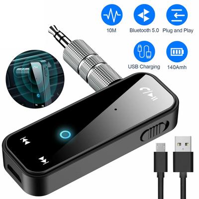 Taşınabilir Araç Kablosuz Bluetooth uyumlu 5.0 Alıcı Düşük Gecikme Dirsek Tasarımı 3.5mm Aux Stereo